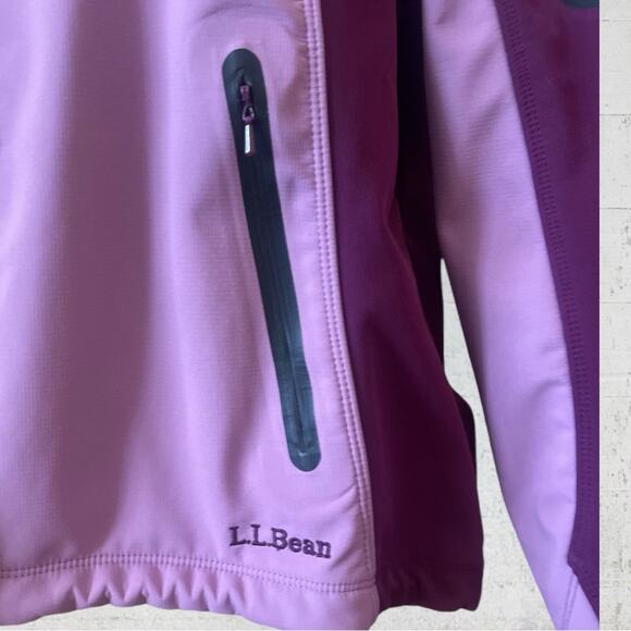 L.L.Bean Women's Purple Soft Shell Fleece Windproof Vented Zip Jacket Size L - Picture 6 of 13